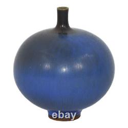 Berndt Friberg Gustavsberg Sweden Mid Century Modern Studio Pottery Blue Vase