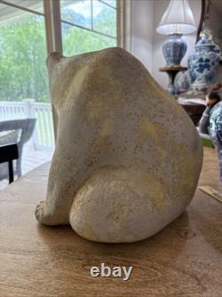 Big Vintage 1980's Tony Evans Raku Bear Animal Sculpture Studio Pottery 13
