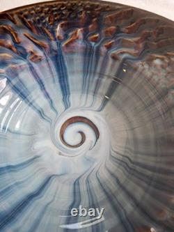 Bill Campbell Signed Art Pottery Glaze Spiral Bowl/Centerpiece Earth Wind & fire