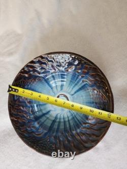 Bill Campbell Signed Art Pottery Glaze Spiral Bowl/Centerpiece Earth Wind & fire