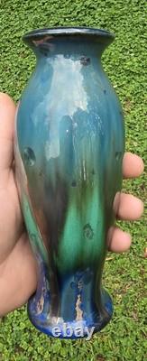 Bill Campbell Studio Art Pottery Bud Vase Drip Crystalline Glaze 7.5 Vintage
