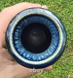 Bill Campbell Studio Art Pottery Bud Vase Drip Crystalline Glaze 7.5 Vintage