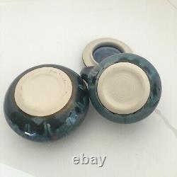 Bill Campbell Studio Art Pottery Tea Pot Creamer Sugar Cups Saucers Signed Vtg
