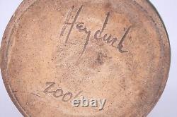 Bill Heyduck 2006 Signed 9 Stamp Art Studio Vtg Mod Stoneware Pottery Jar Vase