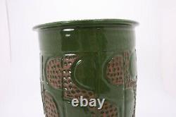 Bill Heyduck 2006 Signed 9 Stamp Art Studio Vtg Mod Stoneware Pottery Jar Vase