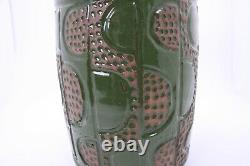 Bill Heyduck 2006 Signed 9 Stamp Art Studio Vtg Mod Stoneware Pottery Jar Vase