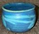 Bowl or Mug JT Abernathy Studio Pottery Ann Arbor 3x3.5 Vtg Signed Blue on Blue