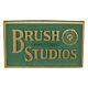 Brush Pottery Studios Green And Gold Dealer Advertising Sign