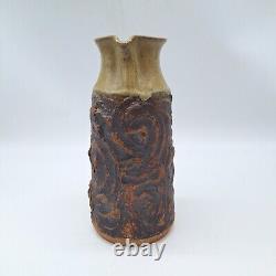 Brutalist studio art pottery pitcher vase Victoria Littlejohn signed vintage 196