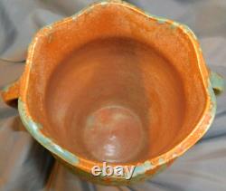 Burley Winter Pottery Double Handled Flounce Rim Vase signed 3FVintage
