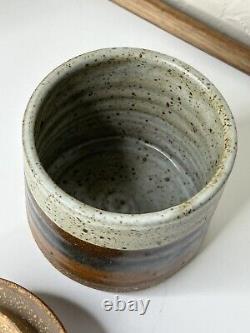 Byron Temple Vintage Studio Art Pottery Brown Covered Vase Lidded