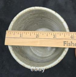 Byron Temple Vtg Studio Art Pottery Blues & Gray, Lidded Jar, 7, Signed