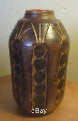 CLARENCE ATTRIDGE Vintage Studio Pottery Vase 9 1/2 Large & Heavy Bodied