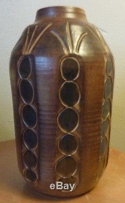 CLARENCE ATTRIDGE Vintage Studio Pottery Vase 9 1/2 Large & Heavy Bodied