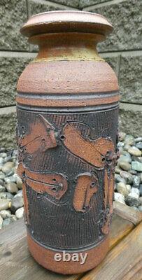 Canadian Studio Pottery Artist Ed Drahanchuk Stoneware Vase Marked Vintage