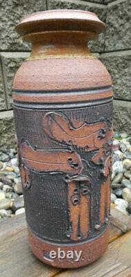 Canadian Studio Pottery Artist Ed Drahanchuk Stoneware Vase Marked Vintage