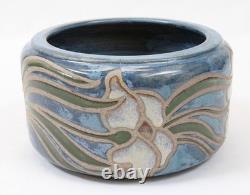 Cathra-Anne Barker 1991 Studio Pottery 8 Cache Pot Bowl Art Nouveau Flower