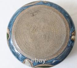 Cathra-Anne Barker 1991 Studio Pottery 8 Cache Pot Bowl Art Nouveau Flower