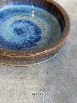 Ceramic Bowl Michael Andersen & Søn Danish Studio Pottery Blue Volcano Glaze 196