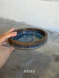 Ceramic Bowl Michael Andersen & Søn Danish Studio Pottery Blue Volcano Glaze 196