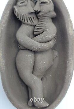 Ceramic Clay Art Mid-Century Gothic Couple Love Marriage Sumer