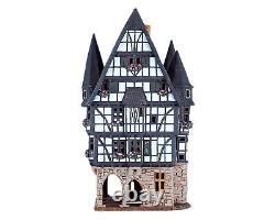 Ceramic Tealight Holder Collectible Miniature Town Hall in Alsfeld 27 cm