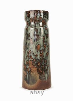 Ceramic Vase Dripping Lava Glaze Vintage Studio Pottery Large Tall Tapered