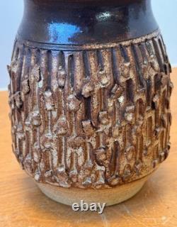 Charles Counts Rising Fawn Georgia Signed Studio Art Pottery Vessel Vase Vtg Mcm