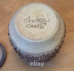 Charles Counts Rising Fawn Georgia Signed Studio Art Pottery Vessel Vase Vtg Mcm