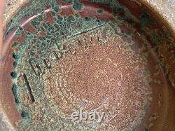 Charles Gluskoter Studio Pottery Covered Pot Canister Green Glaze With Lid Oregon