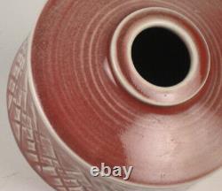 Charles Lakofsky Studio Porcelain Pottery Vase Ohio Modernist MCM Oxblood Red