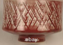 Charles Lakofsky Studio Porcelain Pottery Vase Ohio Modernist MCM Oxblood Red