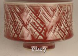 Charles Lakofsky Studio Porcelain Pottery Vase Ohio Modernist MCM Oxblood Red