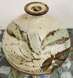 Circa 1970 Japanese Studio Pottery Modernist Stoneware Ikebana Weed Pot Vessel