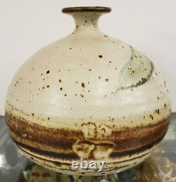 Circa 1970 Japanese Studio Pottery Modernist Stoneware Ikebana Weed Pot Vessel