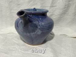Cliff Losee Vintage Studio Art pottery 7pc Tea Set blue Teapot Mugs Maryland