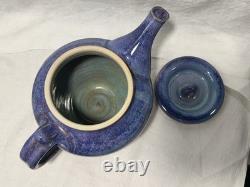 Cliff Losee Vintage Studio Art pottery 7pc Tea Set blue Teapot Mugs Maryland