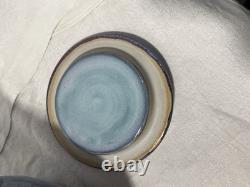 Cliff Losee Vintage Studio Art pottery 7pc Tea Set blue Teapot Mugs Maryland