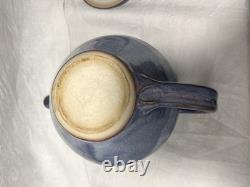 Cliff Losee Vintage Studio Art pottery 7pc Tea Set blue Teapot Mugs Maryland