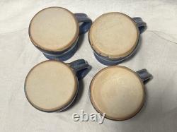 Cliff Losee Vintage Studio Art pottery 7pc Tea Set blue Teapot Mugs Maryland