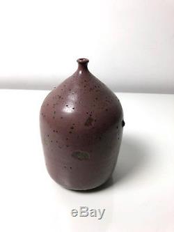 Clyde Burt Studio Pottery Ceramic Stoneware Vase Weed Pot Vtg Mid Century Modern