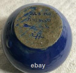 Cobalt Blue Vintage 1938 Pinewood Pottery Glazed Pot 4-5 Edith Hartwell Signed