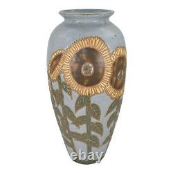 Common Ground Eric Olson 2005 Hand Made Studio Pottery Sunflower Ceramic Vase