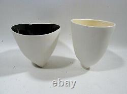 Contemporary American Studio Art Pottery Pair Porcelain Vases Signed JP