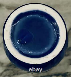 Crystalline Glazed Blue Art Pottery Vase Vintage 5 Tall