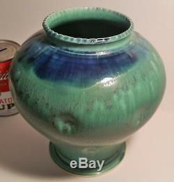 DIMPLES vtg southern studio art pottery Alison McCauley south carolina drip vase