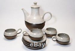 DItlev Vintage Danish Chocolate Pot & Cups / Saucers Denmark Studio Pottery