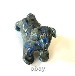DOG Signed Sculpture Glaze Abstract Art Mid-Century Modern Animal Ceramic Puppy
