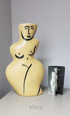 DONNA POLSANO VASEStudio Art Pottery AbstractFIGURAL NUDE PicassoStyleORCHRE