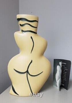 DONNA POLSANO VASEStudio Art Pottery AbstractFIGURAL NUDE PicassoStyleORCHRE